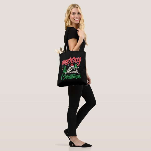 Tote Bag Merry Cruisemas, équipage de croisière de Noël en  (Sur le modèle)