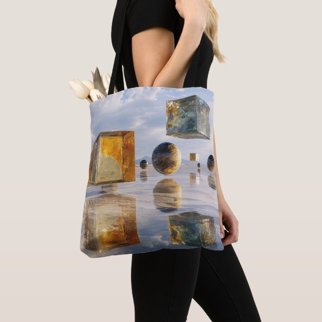 Tote Bag Merveilles Géométriques Flottantes sur l'Eau (De près)