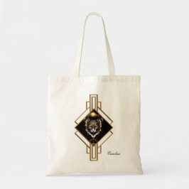 Tote Bag Merveilleux chat noir or.