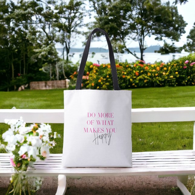 Tote Bag Message Inspirant Positif Plus Heureux (Créateur téléchargé)