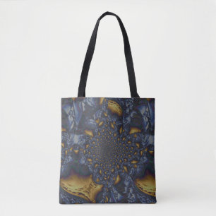 Tote Bag Métal Moulé or et argent bleu
