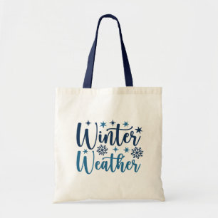 Tote Bag Météo d'hiver - Typographie des Fêtes Neiges