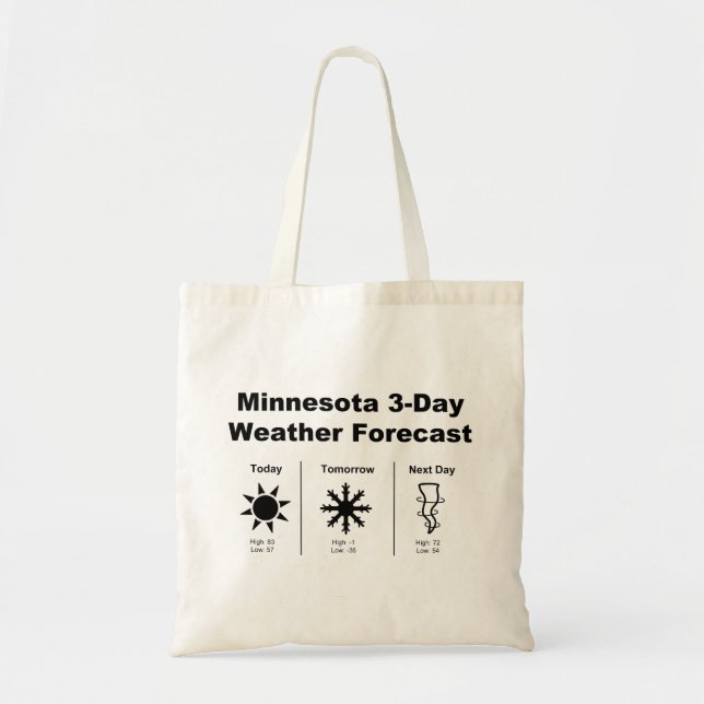 Tote Bag Météo du Minnesota (Devant)