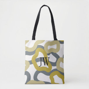 Tote Bag Métro moderne Monogramme Gold Grey