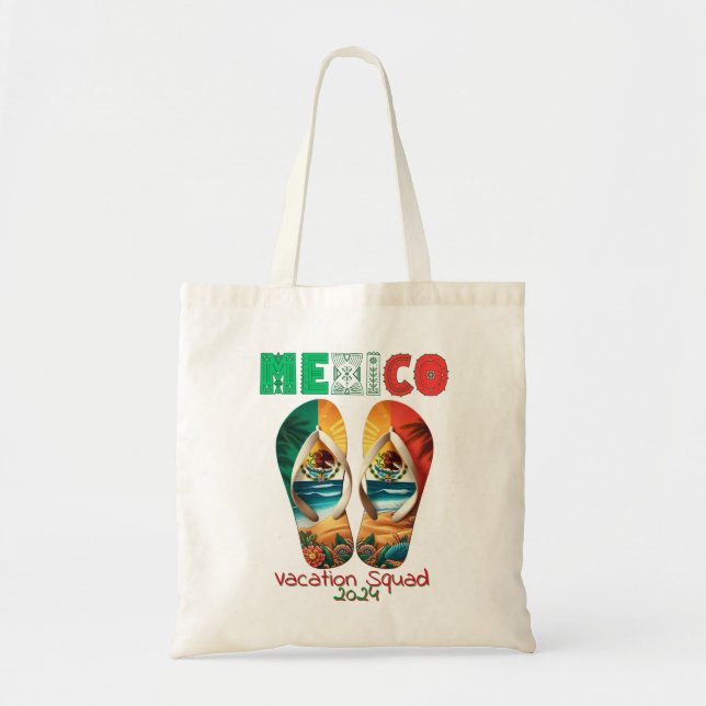 Tote Bag Mexique Flip Flop Vacances Tropical Getaway Design (Devant)