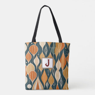 Tote Bag Mi-Siècle Atomique gouttes Ochre Moderne Rétro