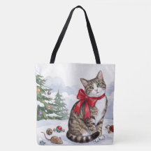 Mia le chat festif avec décoration de fêtes