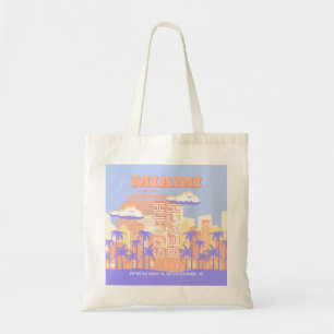 Tote Bag Miami Beach, Miami Travel Art, Preppy Room, Pastel