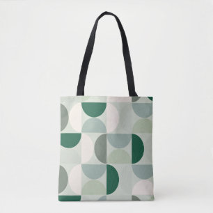Tote Bag Mid Century Moderne Abstrait Motif Sage Green