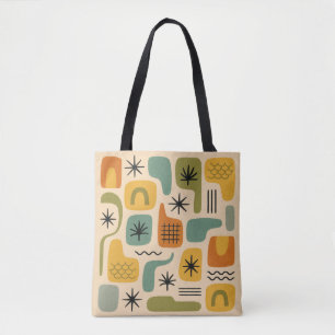 Tote Bag Mid Century Moderne Été Starburst Motif magique