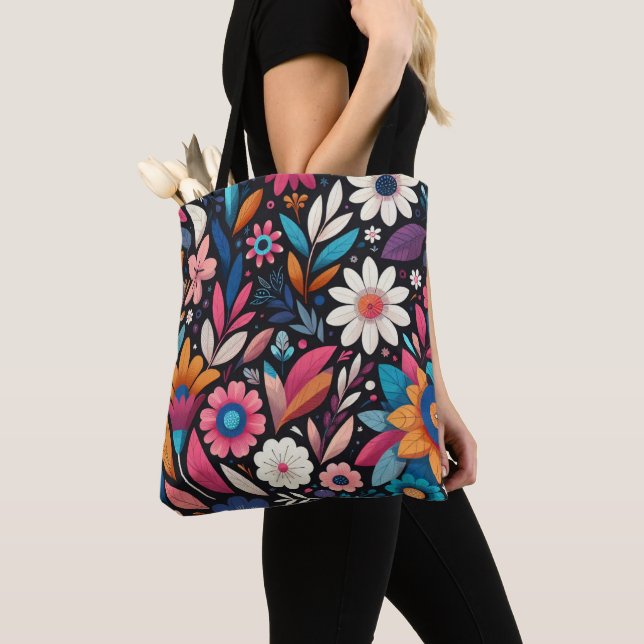 Tote Bag MIdnight Garden Shoulder Fourre-tout et Crossbody (De près)