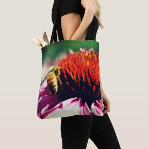 Tote Bag Miel Abeille Sur Le Confleur Fermer