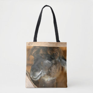 Tote Bag Mignon Alapaca Brun Llama Animal de Ferme 
