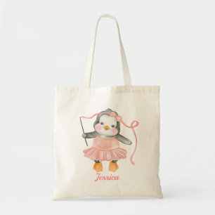 Tote Bag Mignon bébé manchot ballerine rose 