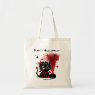 Tote Bag Mignon Diabolique Chat Halloween Farce ou Friandis