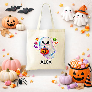 Tote Bag Mignon Fantôme Trick or Treat Blanc Kawaii
