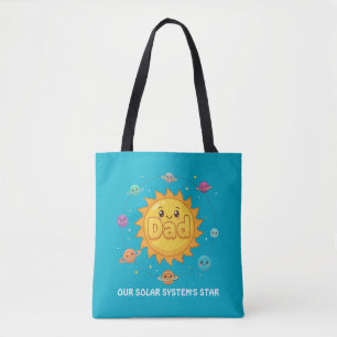 Tote Bag Mignon Système Solaire Papa Étoile Espace Dessin A