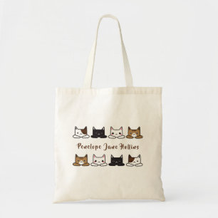 Tote Bag Mignonne "Chats Tous Dans Une Rangée"