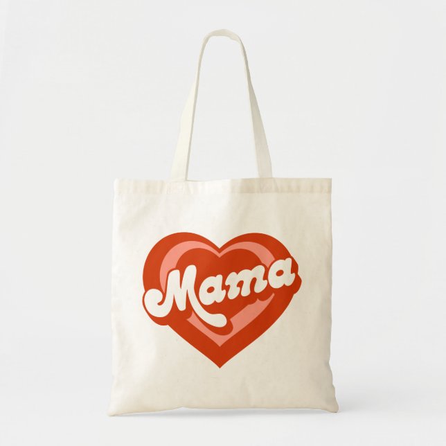 Tote Bag Mignonne coeur maman Mini mère fille (Devant)