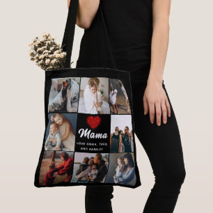 Tote Bag Mignonne COEUR T'AIME MÈRE Fête des Mères Photo