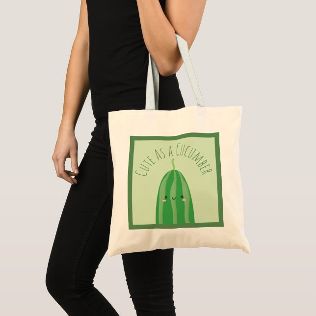 Tote Bag Mignonne comme un concombre amusant Kawaii Cutecum (Devant (produit))