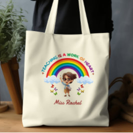 Tote Bag Mignonne enseignant moderne coloré arc-en-ciel