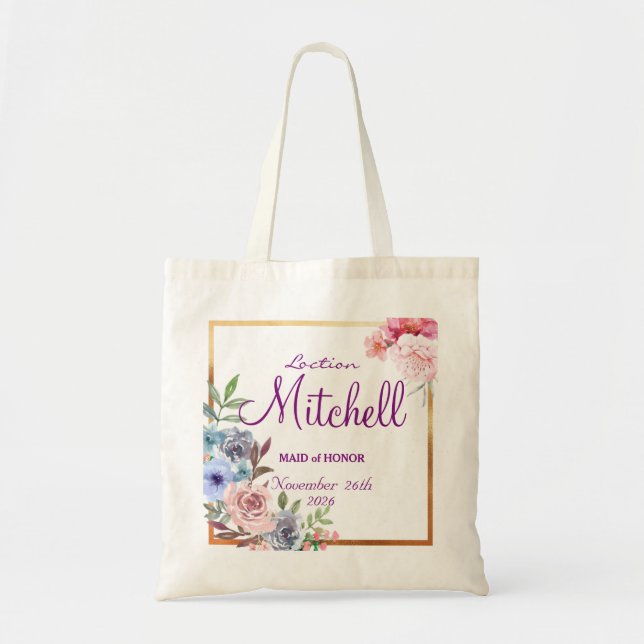 Tote Bag Mignonne femme abstraite d'honneur mariage (Devant)