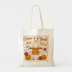 Tote Bag Mignonne lama caricaturale portant un foulard tric