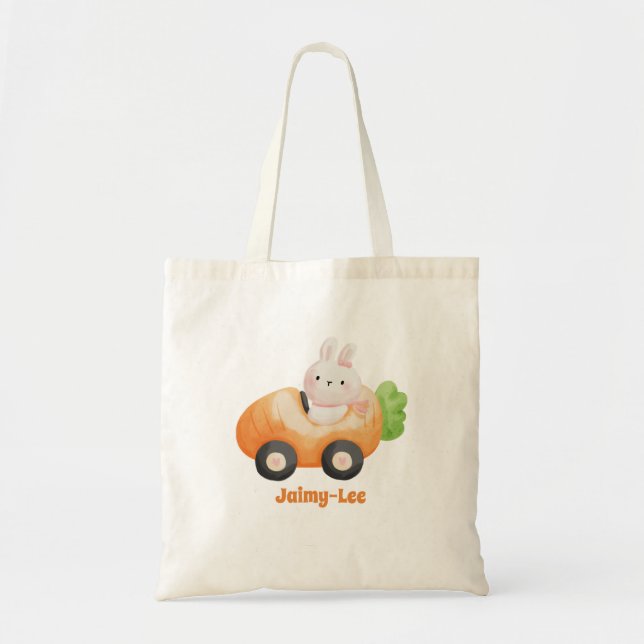 Tote Bag Mignonne lapin de Pâques - Chasse aux Oeufs de Pâq (Devant)