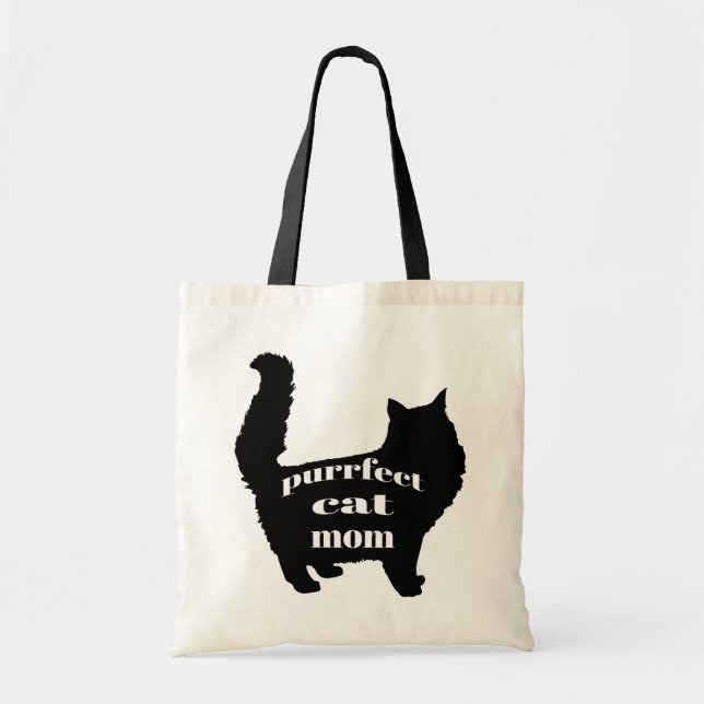 Tote Bag Mignonne maman Chat Noir Moderne (Devant)