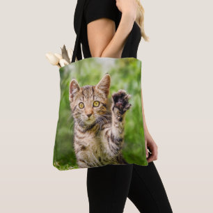 Tote Bag Mignonne Maneki Neko Chat Kitten Drôle Pose De Bec