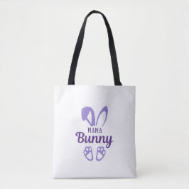 Tote Bag Mignonne mauve Pâques Mama lapin Oreilles Mère