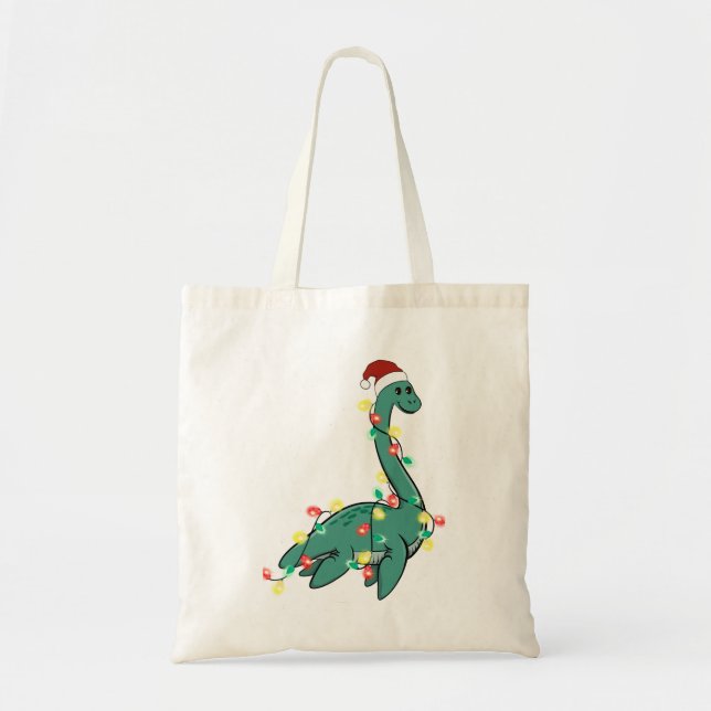 Tote Bag Mignonne monstre de Lochness Noël (Devant)