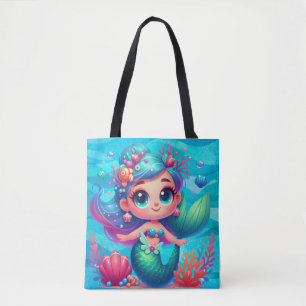 Tote Bag Mignonne sirène sous-marine
