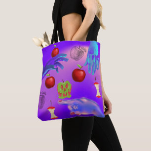 Tote Bag Mikitiez crâne rouge toxique pomme vegan été