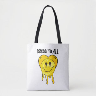 Tote Bag Mikitiez fond jaune coeur sourire amitié