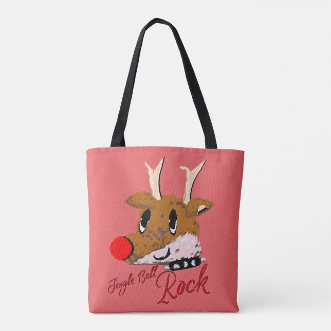 Tote Bag Mikitiez jinglebellrock punk gothmas reindeer (Dos)
