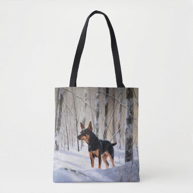 Tote Bag Mince Pinscher Laisser Neige Noël (Devant)