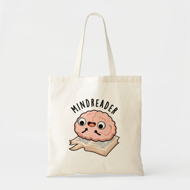 Tote Bag Mince Reader Funny Brain Pun (Devant)