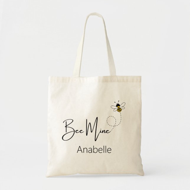 Tote Bag Mine d'abeilles - Valentine Day Cute Bee Custom (Devant)
