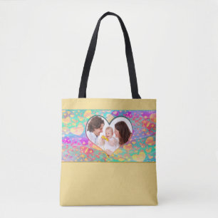 Tote Bag Mini cadre - Coeur ART VI + votre photo