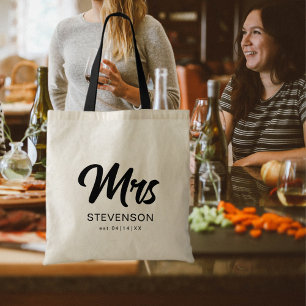 Tote Bag Mini-minimaliste moderne noir Script nouvellement
