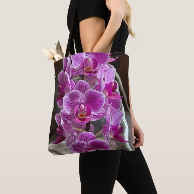Tote Bag Mini Phalaenopsis Sogo Vivien Orchidée violet (De près)