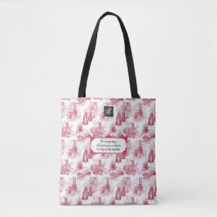 Tote Bag MINI SCHNAUZER Terrier Red Toile Rainy Day Play