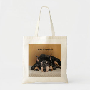 Tote Bag Miniature Pinscher aka Min Pin Love Nom de l'anima