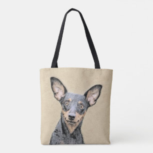 Tote Bag Miniature Pinscher Peinture mignonne Chien Art ori