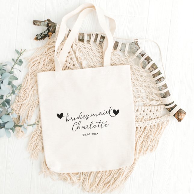 Tote Bag Minimal de la typographie moderne Mariage Bridesma (Créateur téléchargé)