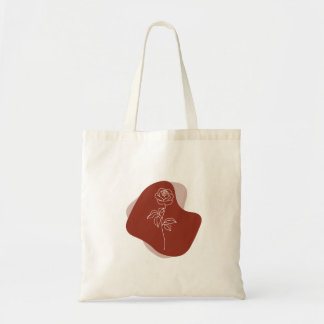 Tote Bag Minimalist Abstract Boho Rose