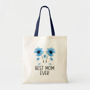 Tote Bag Minimaliste Fleur Bleue Double Fleur
