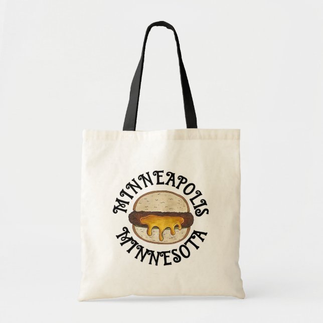 Tote Bag Minneapolis Minnesota MN Juicy Lucy Cheese Burger (Devant)